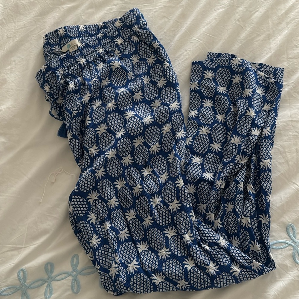 Boden size 6 pineapple drawstring pants